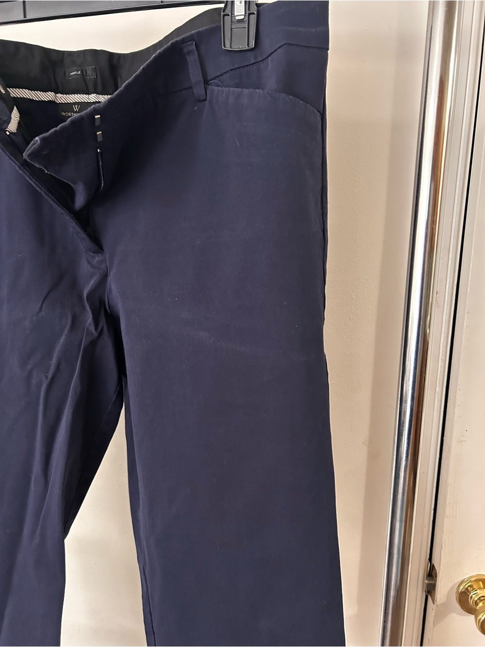Worthington Dark Navy Ankle-Length Straight Pants - Picture 8 of 9